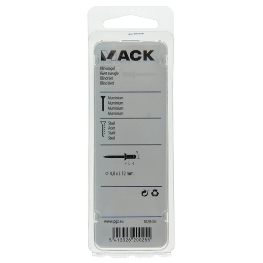 Mack 1020303 - 23 blindnieten alu 4,8x12mm | 5 stuks