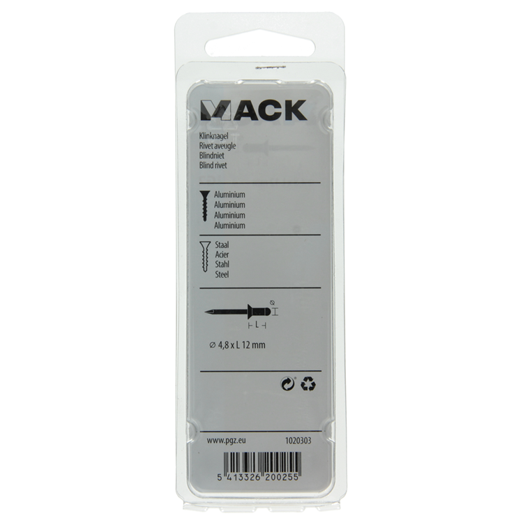 Afbeelding laden in galerijviewer, Mack 1020303 - 23 blindnieten alu 4,8x12mm | 5 stuks
