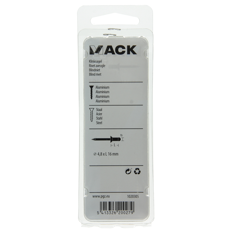 Afbeelding laden in galerijviewer, Mack 1020305 - 18 blindnieten alu 4,8x16mm | 5 stuks
