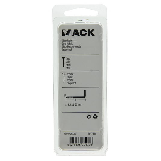 Mack 1017816 - schroefduim staal verzinkt 18st 3,0 x 25 mm | 10 stuks