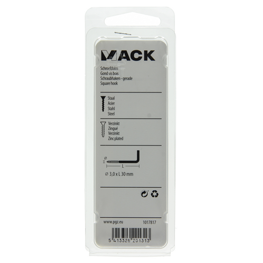 Mack 1017817 - schroefduim staal verzinkt 16st 3,0 x 30 mm | 10 stuks