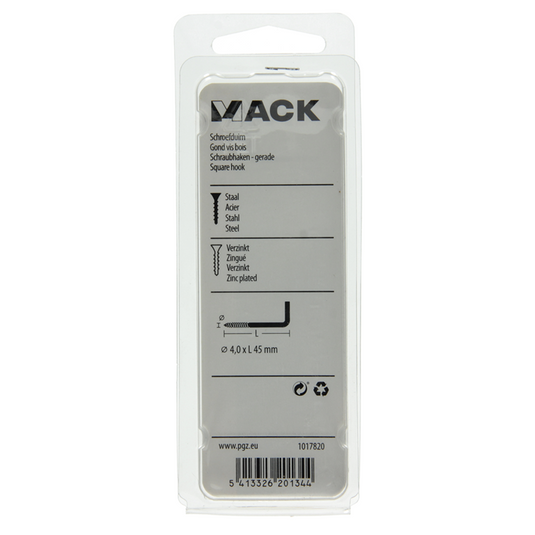 Mack 1017820 - schroefduim staal verzinkt 9st 4,0 x 45 mm | 10 stuks