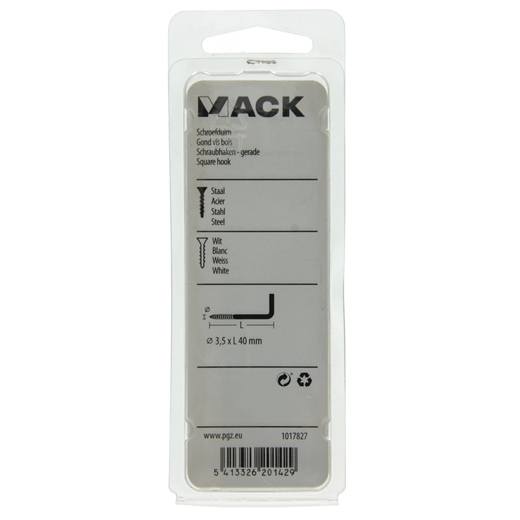Cargue la imagen en el visor de la galería, Mack 1017827 - schroefduim staal wit 4 st 3,5 x 40 mm | 10 stuks
