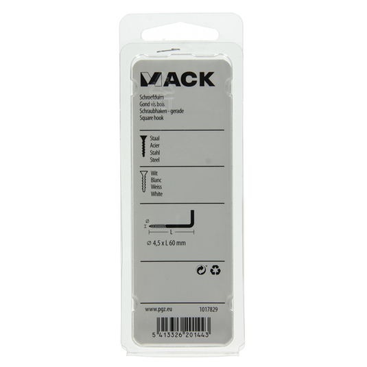 Mack 1017829 - schroefduim staal wit 3 st 4,5 x 60 mm | 10 stuks