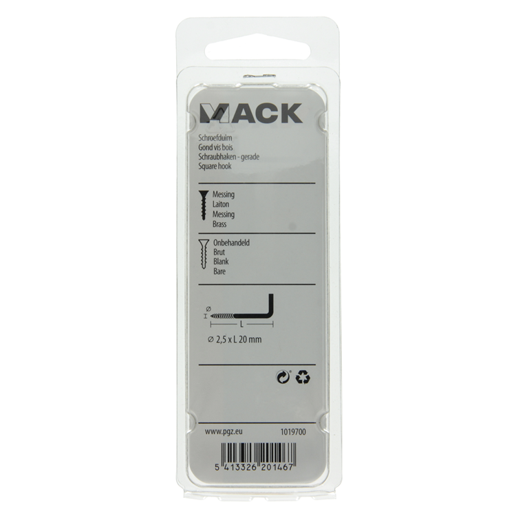 Afbeelding laden in galerijviewer, Mack 1019700 - schroefduim messing 8 st 2,5 x 20mm | 10 stuks
