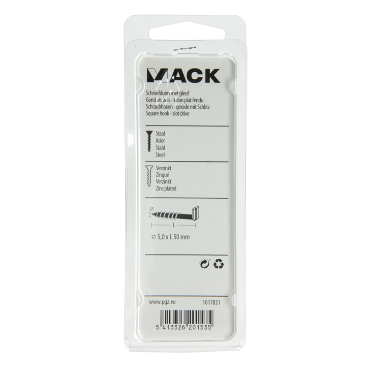 ギャラリービューアに画像をロードする, Mack 1017831 - schroefduim met gleuf staal verz. 5 st 5,0 x 50 mm | 10 stuks
