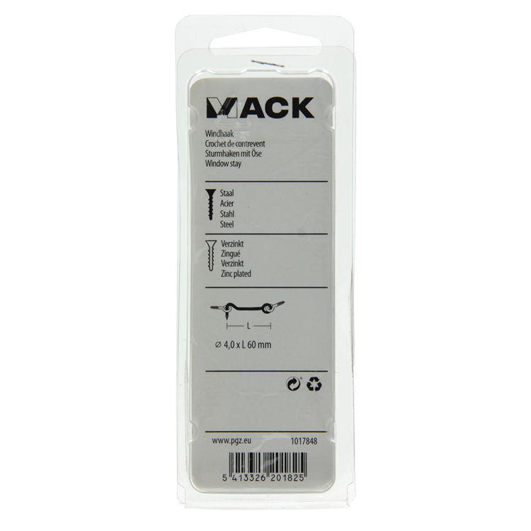 Afbeelding laden in galerijviewer, Mack 1017848 - windhaak staal verzinkt 2 st 4,0 x 60 mm | 10 stuks
