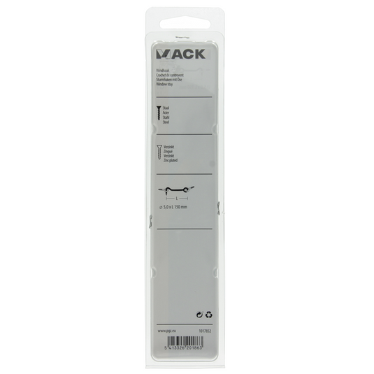 Mack 1017852 - windhaak staal verzinkt 1 st 5,0 x 150 mm | 5 stuks