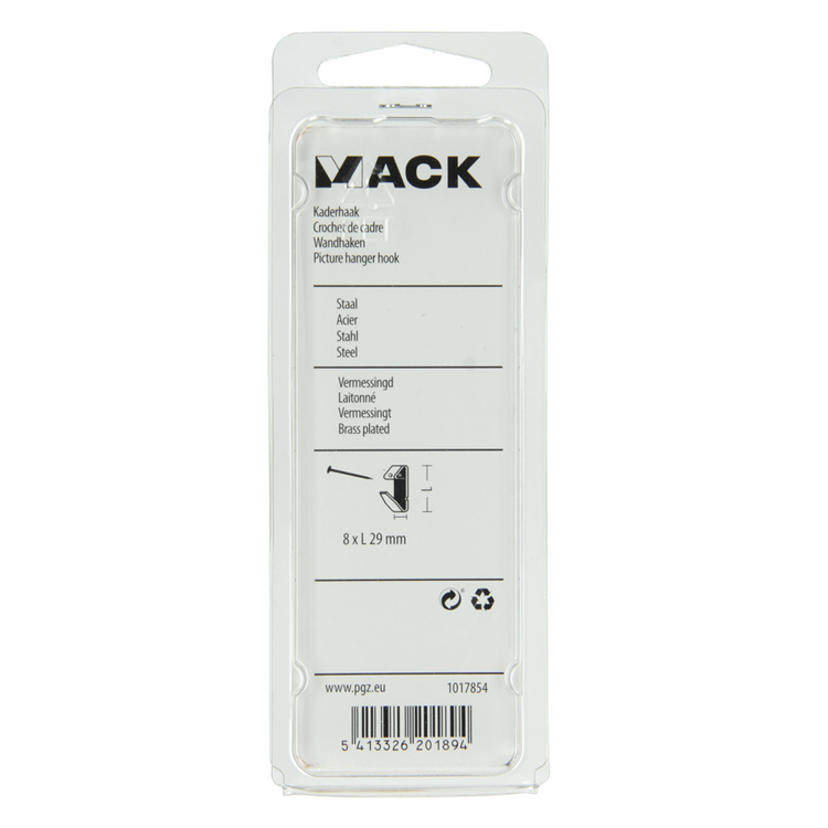 Afbeelding laden in galerijviewer, Mack 1017854 - kaderhaak staal vermessingd 10 st 8 x 29 mm | 10 stuks

