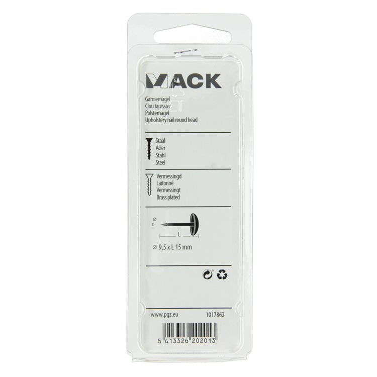 Afbeelding laden in galerijviewer, Mack 1017862 - garniernagel staal vermesingd 40 st 9,5 x 15 mm | 10 stuks
