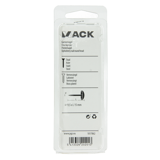 Mack 1017862 - garniernagel staal vermesingd 40 st 9,5 x 15 mm | 10 stuks