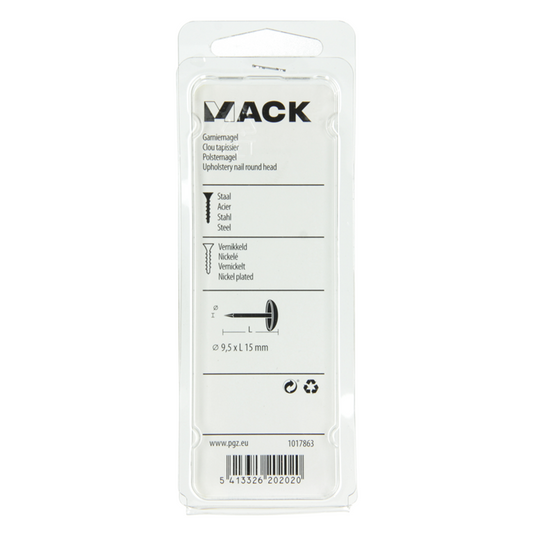 Mack 1017863 - garniernagel staal vernikkeld 40 st 9,5 x 15 mm | 10 stuks