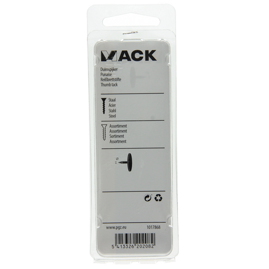 Mack 1017868 - duimspijker staal assortiment 60 st | 10 stuks