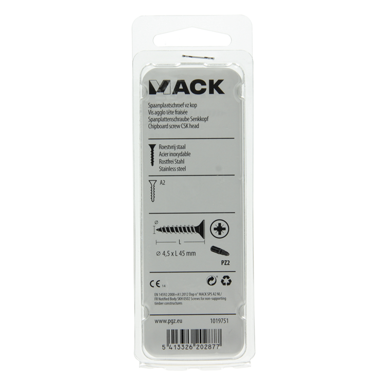 Laden Sie das Bild in Galerie -Viewer, Mack 1019751 - spaanplaatschroef vz kop rvs 7 st 4,5 x 45 mm | 10 stuks
