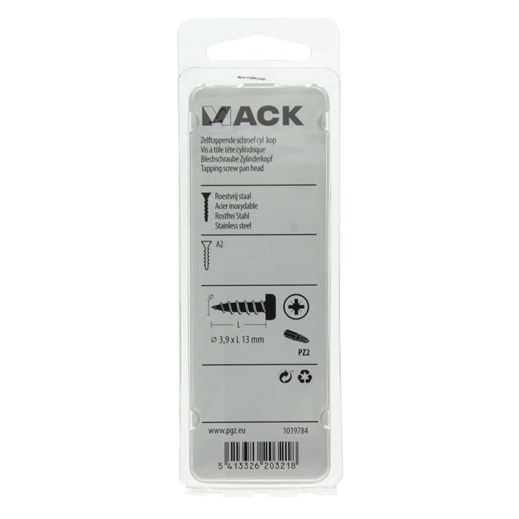 Afbeelding laden in galerijviewer, Mack 1019784 - zelftappende schroef cyl.kop a2 12 st 3,9 x 13 mm | 10 stuks
