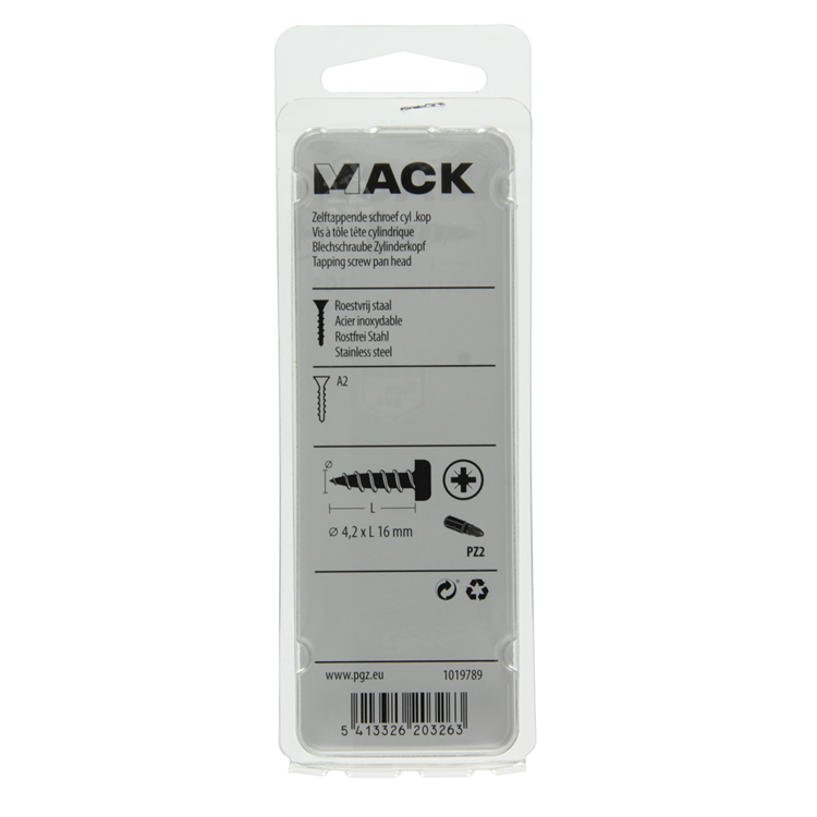 Afbeelding laden in galerijviewer, Mack 1019789 - zelftappende schroef cyl.kop a2 11 st 4,2 x 16 mm | 10 stuks
