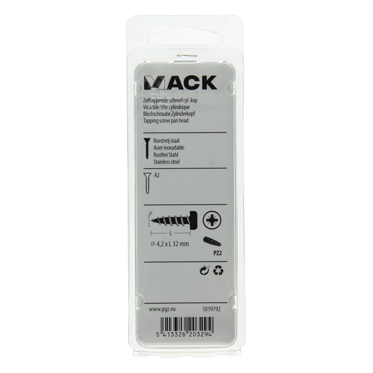 Afbeelding laden in galerijviewer, Mack 1019792 - zelftappende schroef cyl.kop a2 8 st 4,2 x 32 mm | 10 stuks
