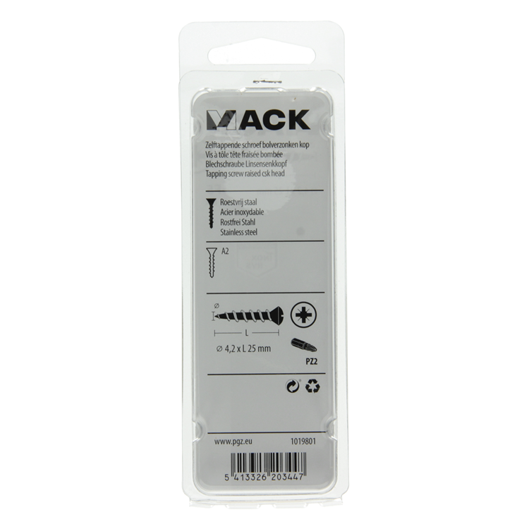 Afbeelding laden in galerijviewer, Mack 1019801 - zelftappende schroef bolvz.kopa2 8st 4,2 x 25 mm | 10 stuks
