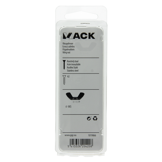 Mack 1019866 - vleugelmoer inox a2 4 st m5 | 10 stuks