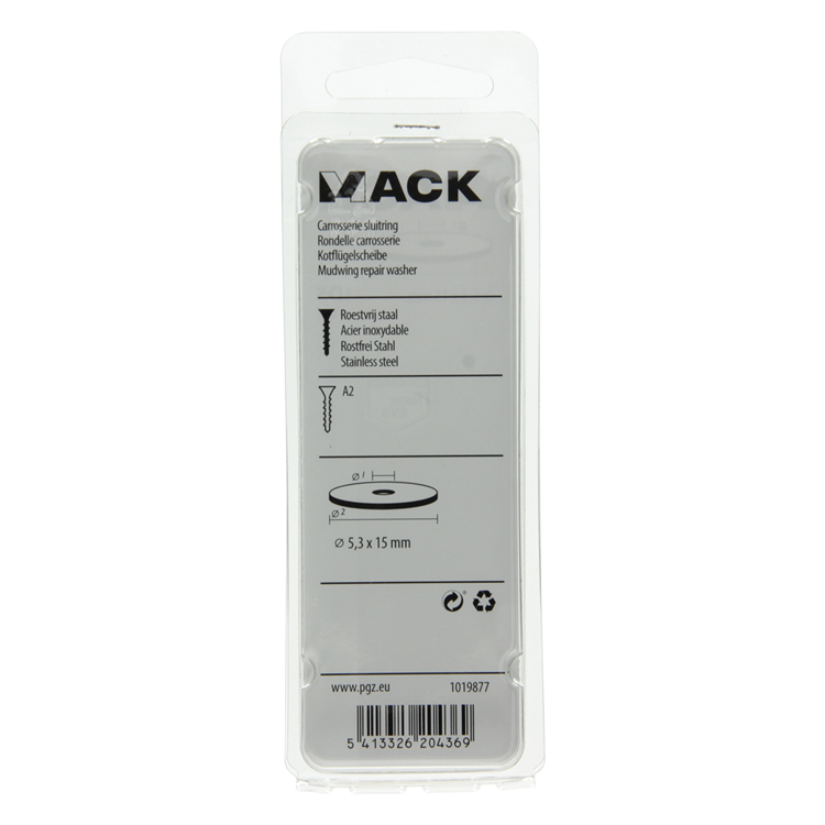 Afbeelding laden in galerijviewer, Mack 1019877 - carrosserie sluitring inox a2 10 st 5,3x15 | 10 stuks
