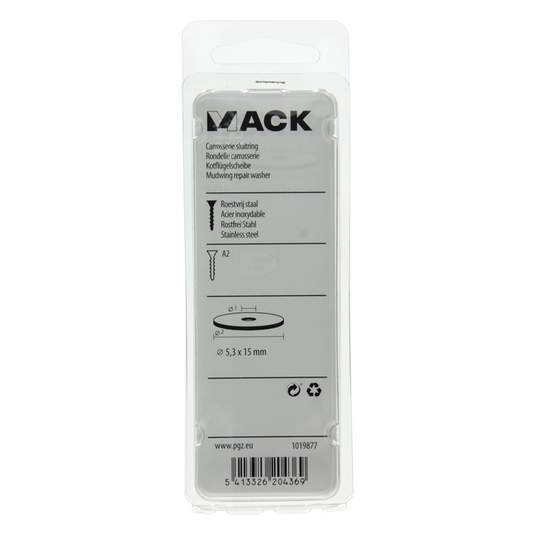 Mack 1019877 - carrosserie sluitring inox a2 10 st 5,3x15 | 10 stuks