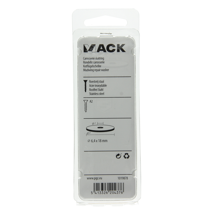 Afbeelding laden in galerijviewer, Mack 1019878 - carrosserie sluitring inox a2 8 st 6,4x18 | 10 stuks
