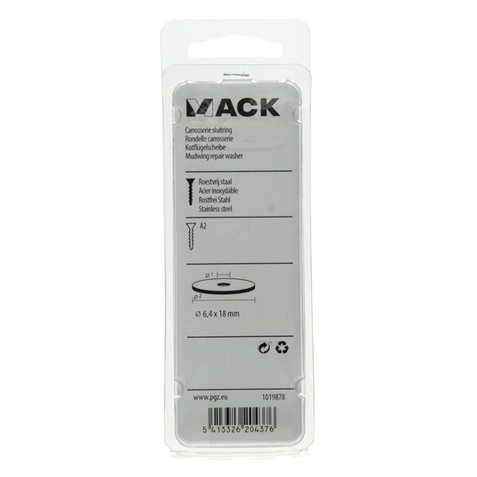 Mack 1019878 - carrosserie sluitring inox a2 8 st 6,4x18 | 10 stuks