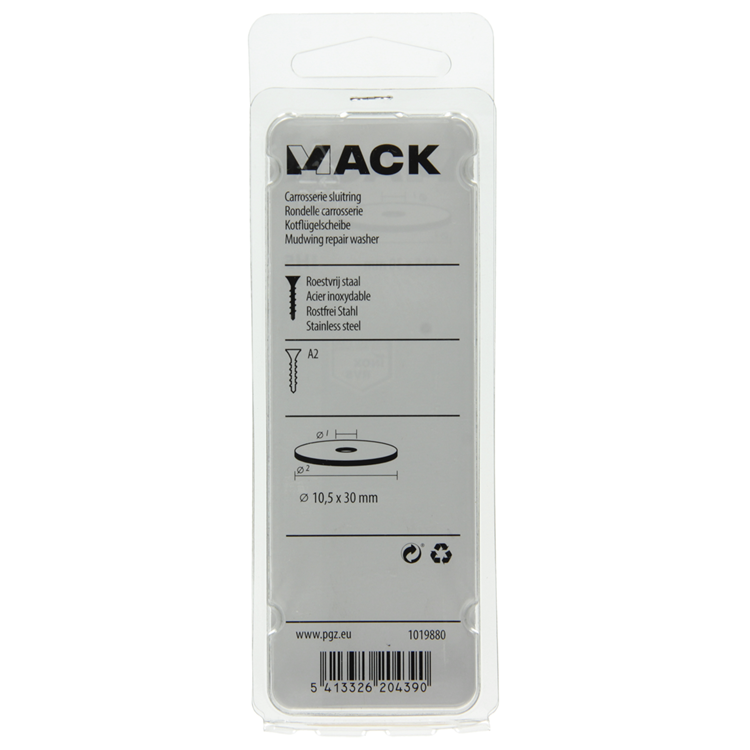 Laden Sie das Bild in Galerie -Viewer, Mack 1019880 - carrosserie sluitring inox a2 3 st 10,5x30 | 10 stuks
