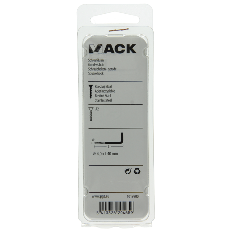 Afbeelding laden in galerijviewer, Mack 1019900 - schroefduim roestvrijstaal 3 st 4,0x40 mm | 10 stuks

