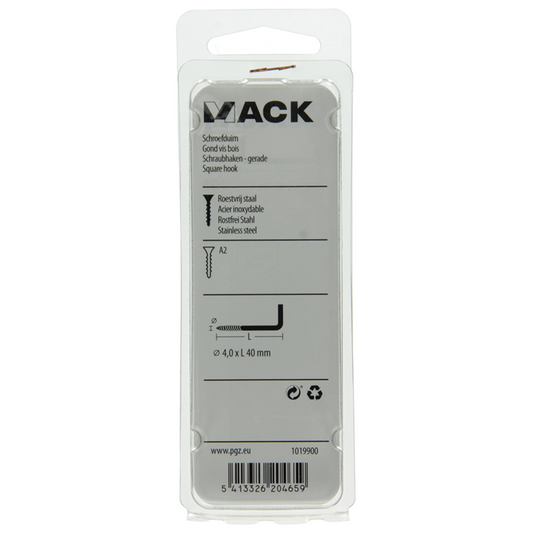 Mack 1019900 - schroefduim roestvrijstaal 3 st 4,0x40 mm | 10 stuks