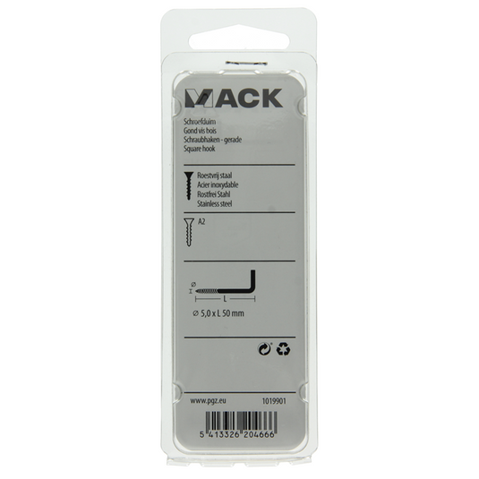 Mack 1019901 - schroefduim roestvrijstaal 2 st 5,0x50 mm | 10 stuks