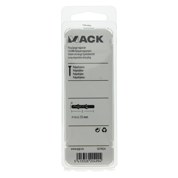 Afbeelding laden in galerijviewer, Mack 1019924 - plug lange expansie polyethyl 12 st 6 x 55 mm | 5 stuks
