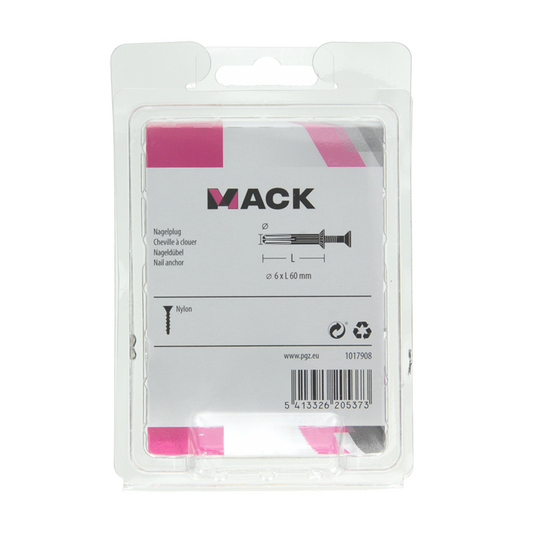 Mack 1017908 - nylon nagelplug polyamide 10 st 6 x 60 mm | 5 stuks