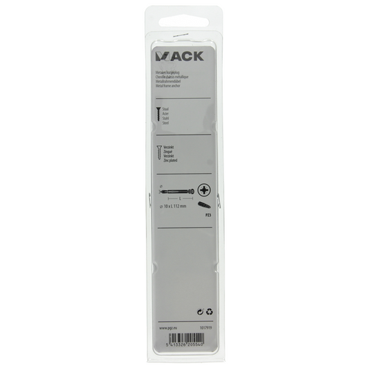 Mack 1017919 - metalen kozijnplug staal verzinkt 4 st 10 x 112 mm | 5 stuks