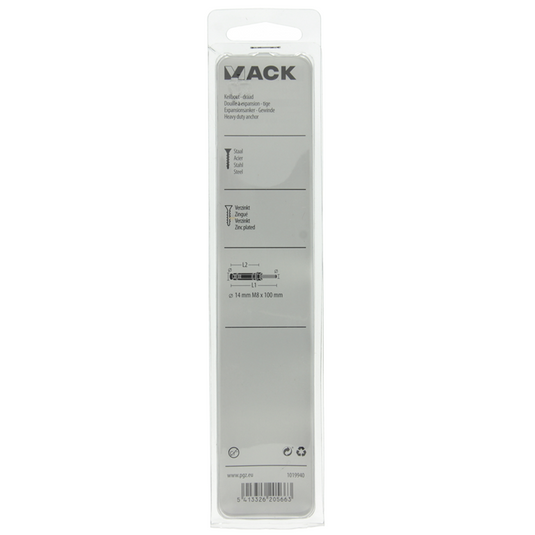 Mack 1019940 - keilbout met draadst. verzinkt2 st m8 x 100 mm | 5 stuks