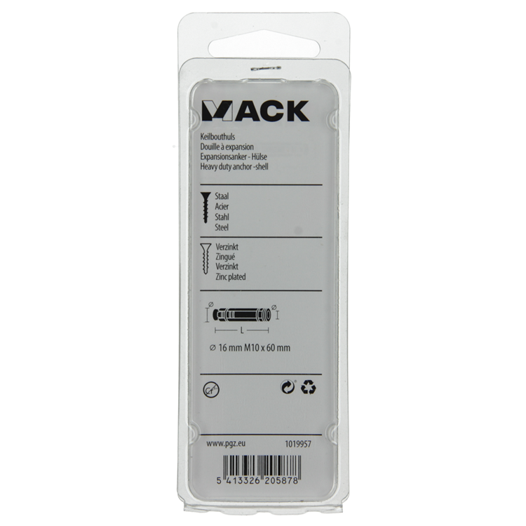 Chargez l'image dans la visionneuse de la galerie, Mack 1019957 - keilbouthuls verzinkt 2 st m10 x 60 mm | 5 stuks
