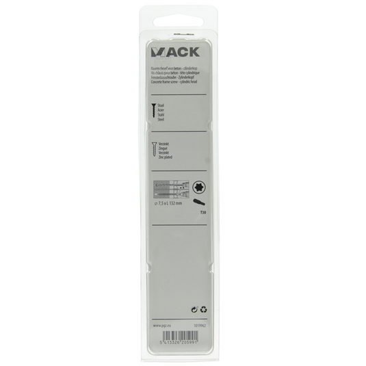 Mack 1019962 - beton raamschroef verzinkt cil.kop 8st 7,5 x 132 mm | 5 stuks