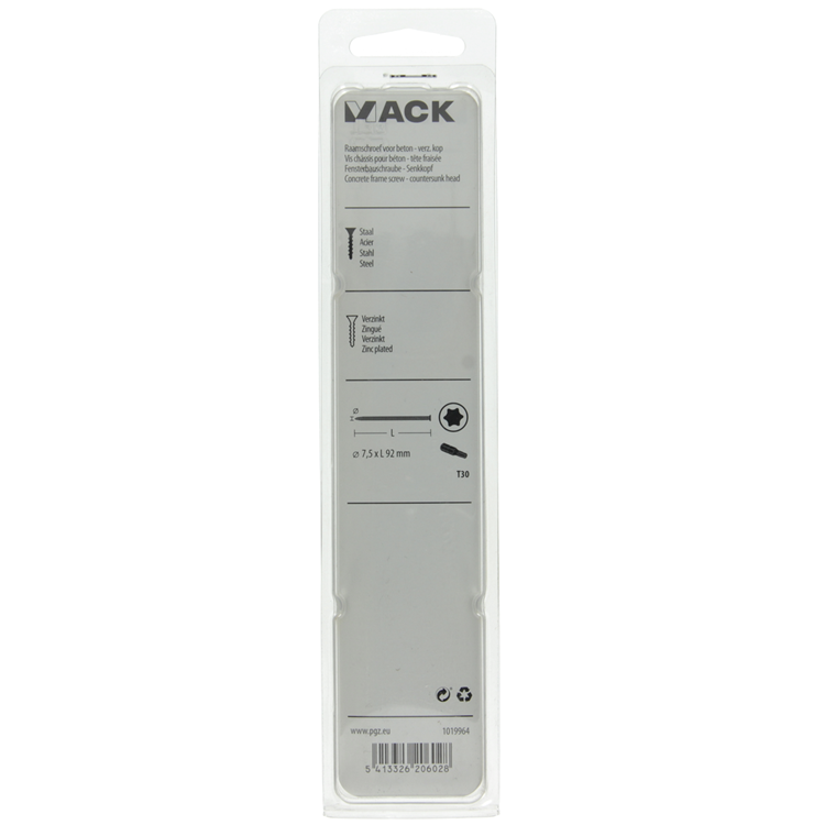 Afbeelding laden in galerijviewer, Mack 1019964 - beton raamschroef verzinkt vz kop 8 st 7,5 x 92 mm | 5 stuks
