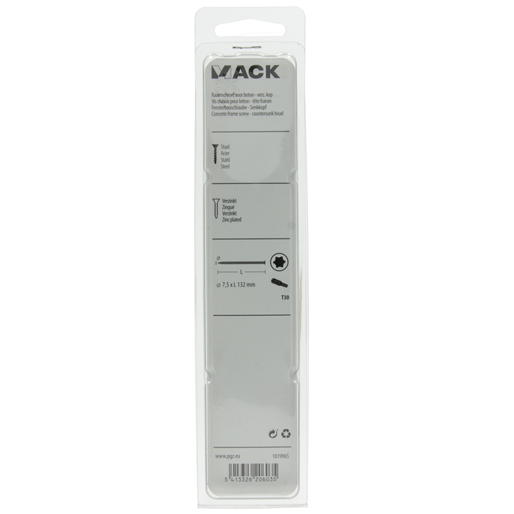 Afbeelding laden in galerijviewer, Mack 1019965 - beton raamschroef verzinkt vz kop 8 st 7,5 x132 mm | 5 stuks

