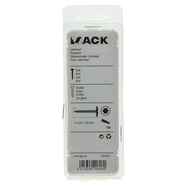Afbeelding laden in galerijviewer, Mack 1019970 - luikschroef geel verzinkt 6,0 x 30 mm 10st | 5 stuks
