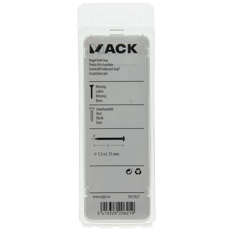 Laden Sie das Bild in Galerie -Viewer, Mack 1017927 - nagel bolle kop messing 100 gr1,5 x 15 mm | 5 stuks
