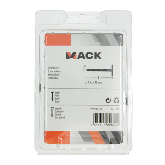 Mack 1017949 - schalienagel staal verzinkt 250 gr 3,5 x 45 mm | 5 stuks