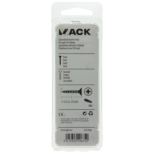 Mack 1017964 - spaanplaatschroef vz kop geelverz. 85st 3,5 x 25 mm | 5 stuks