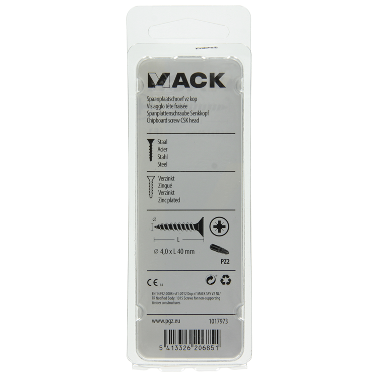 Afbeelding laden in galerijviewer, Mack 1017973 - spaanplaatschroef vz kop geelverz. 40st 4,0 x 40 mm | 5 stuks
