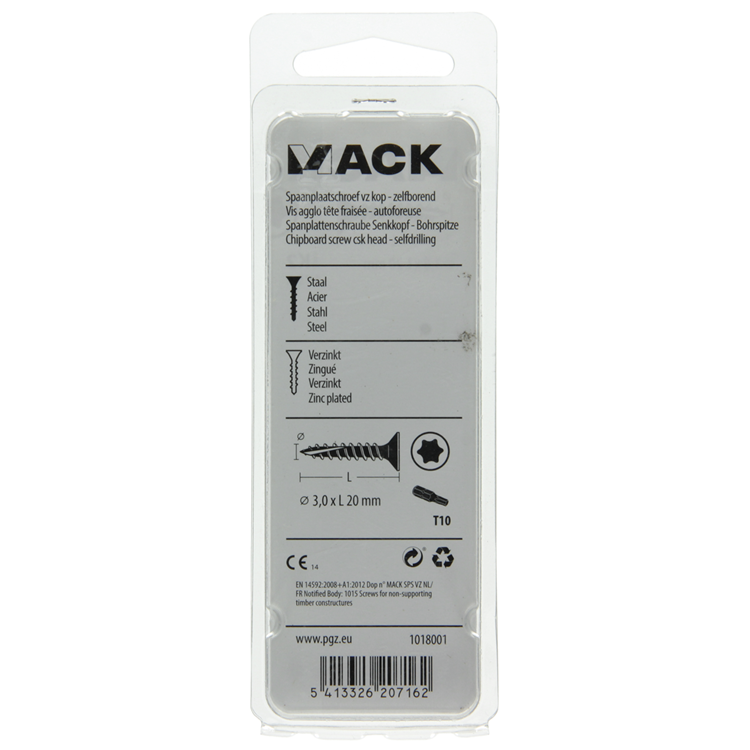 Afbeelding laden in galerijviewer, Mack 1018001 - spaanplschr.vzkop-zelfb. geelverz.175 st 3,0 x 20 mm | 5 stuks
