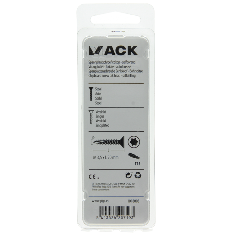 Afbeelding laden in galerijviewer, Mack 1018003 - spaanplschr.vzkop-zelfb. geelverz.100 st 3,5 x 20 mm | 5 stuks
