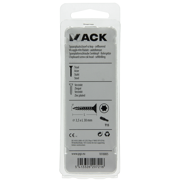 Afbeelding laden in galerijviewer, Mack 1018005 - spaanplschr.vzkop-zelfb. geelverz. 75 st 3,5 x 30 mm | 5 stuks

