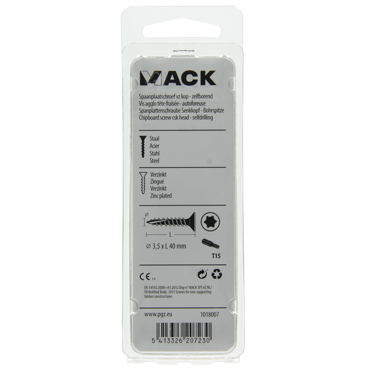 Afbeelding laden in galerijviewer, Mack 1018007 - spaanplschr.vzkop-zelfb. geelverz. 55 st 3,5 x 40 mm | 5 stuks
