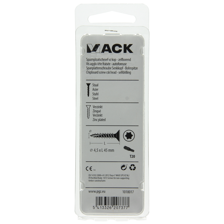 Afbeelding laden in galerijviewer, Mack 1018017 - spaanplschr.vzkop-zelfb. geelverz. 30 st 4,5 x 45 mm | 5 stuks
