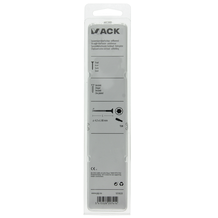 Afbeelding laden in galerijviewer, Mack 1018020 - spaanplschr.vzkop-zelfb. geelverz. 20 st 4,5 x 80 mm | 5 stuks
